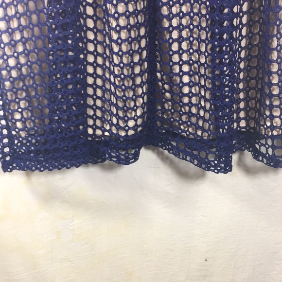 Blush Navy Fishnet Short Sleeve Dress Size M NWT - Picture 6 of 9